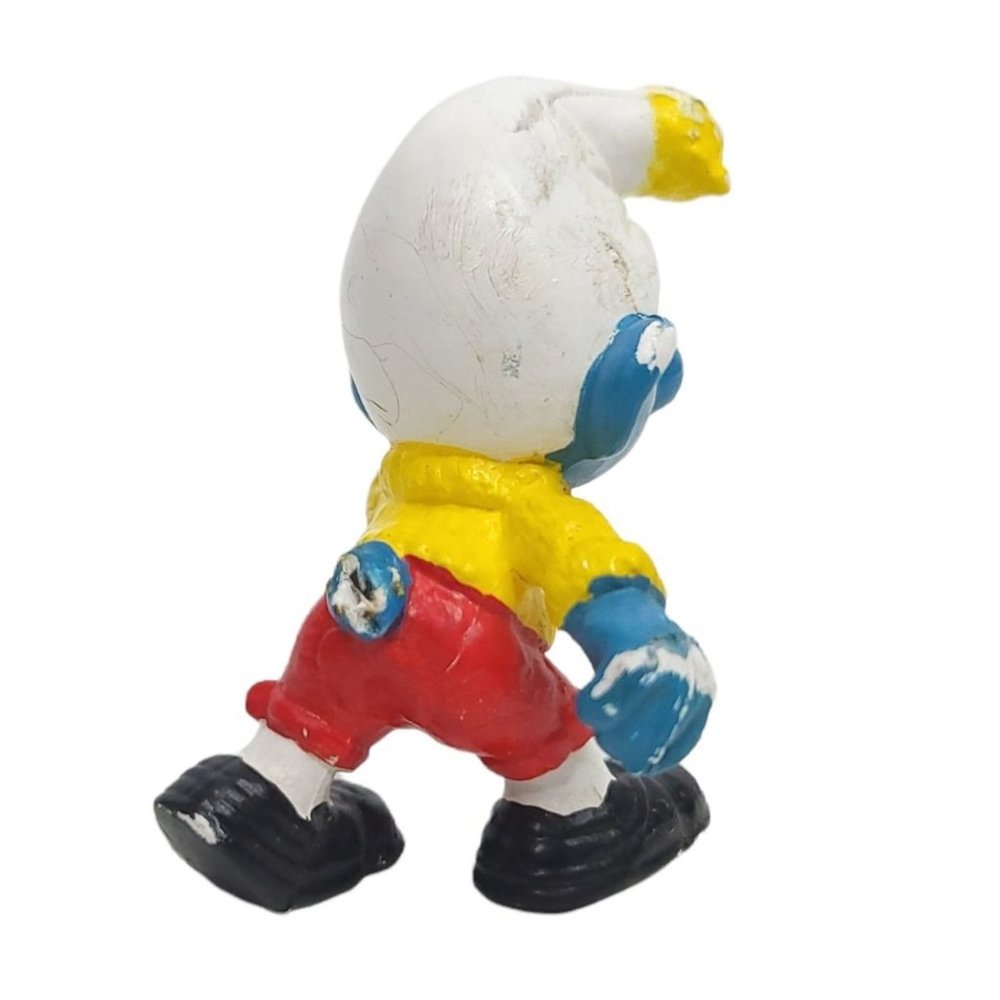 Vintage 1978 Peyo Schleich Skiing Smurf Figure PVC Hong Kong MISSING POLES SKIS - Picture 5 of 10